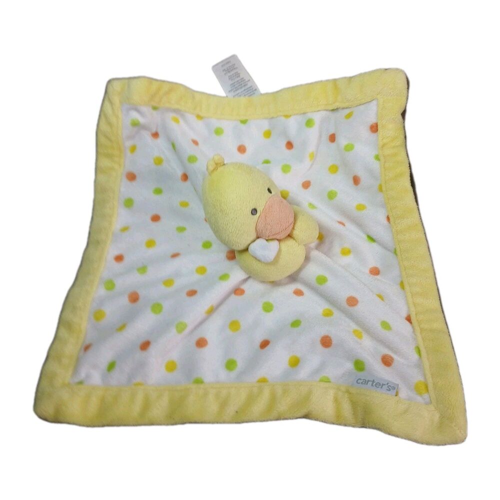 Carters Carter's Yellow Plush Duck Chick Lovey Plush Blankie Small Blanket